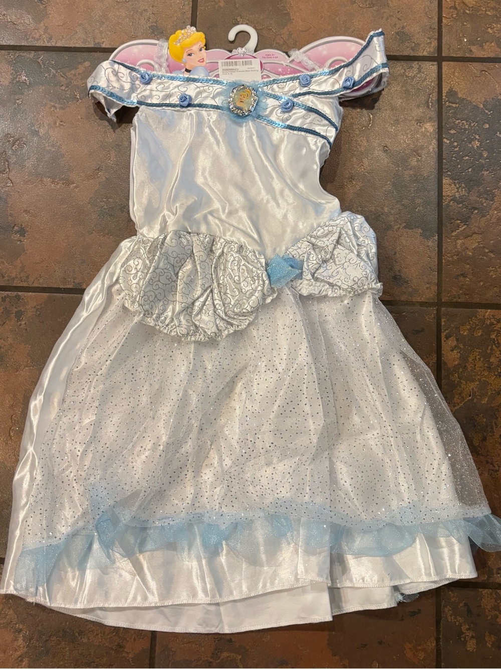 Girls' Sparkle Blue and White Princess Dress-Up Costume